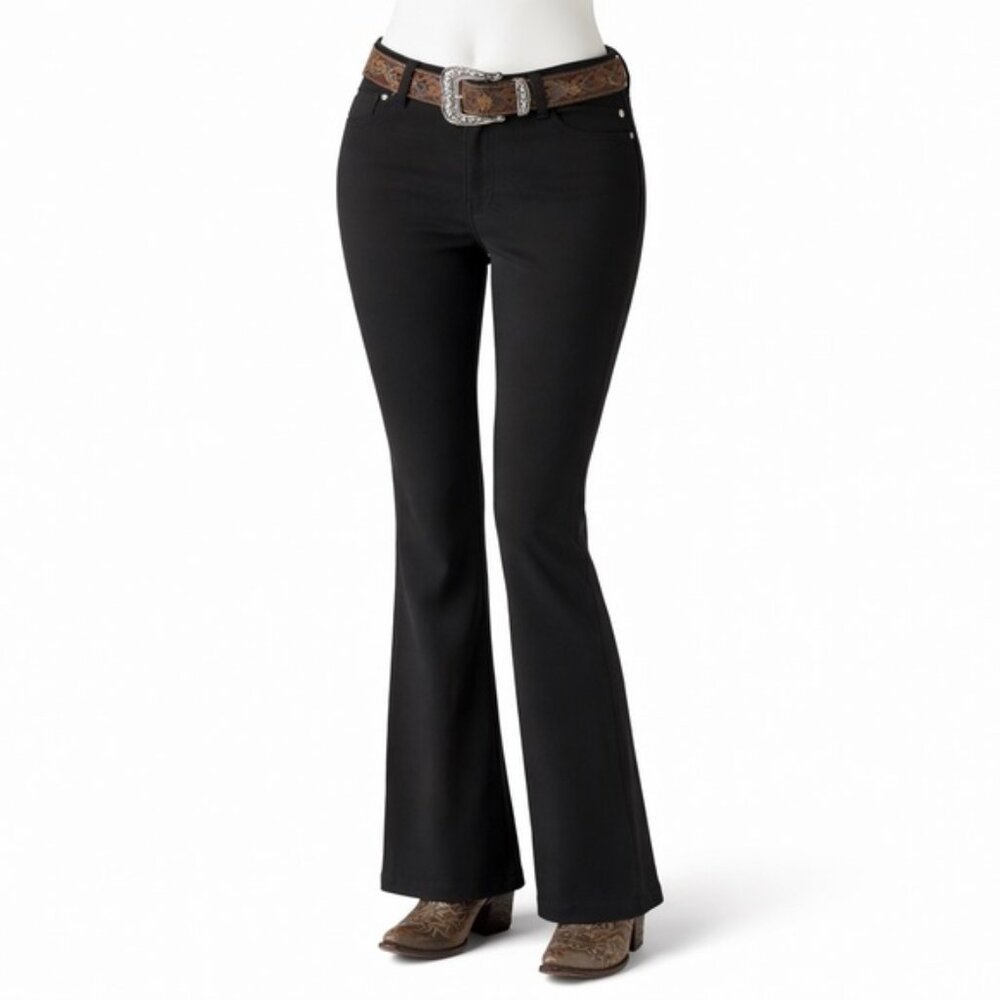 Wrangler Black Bootcut Pants Size 5X32 Stretch Mid Rise 32 Inseam